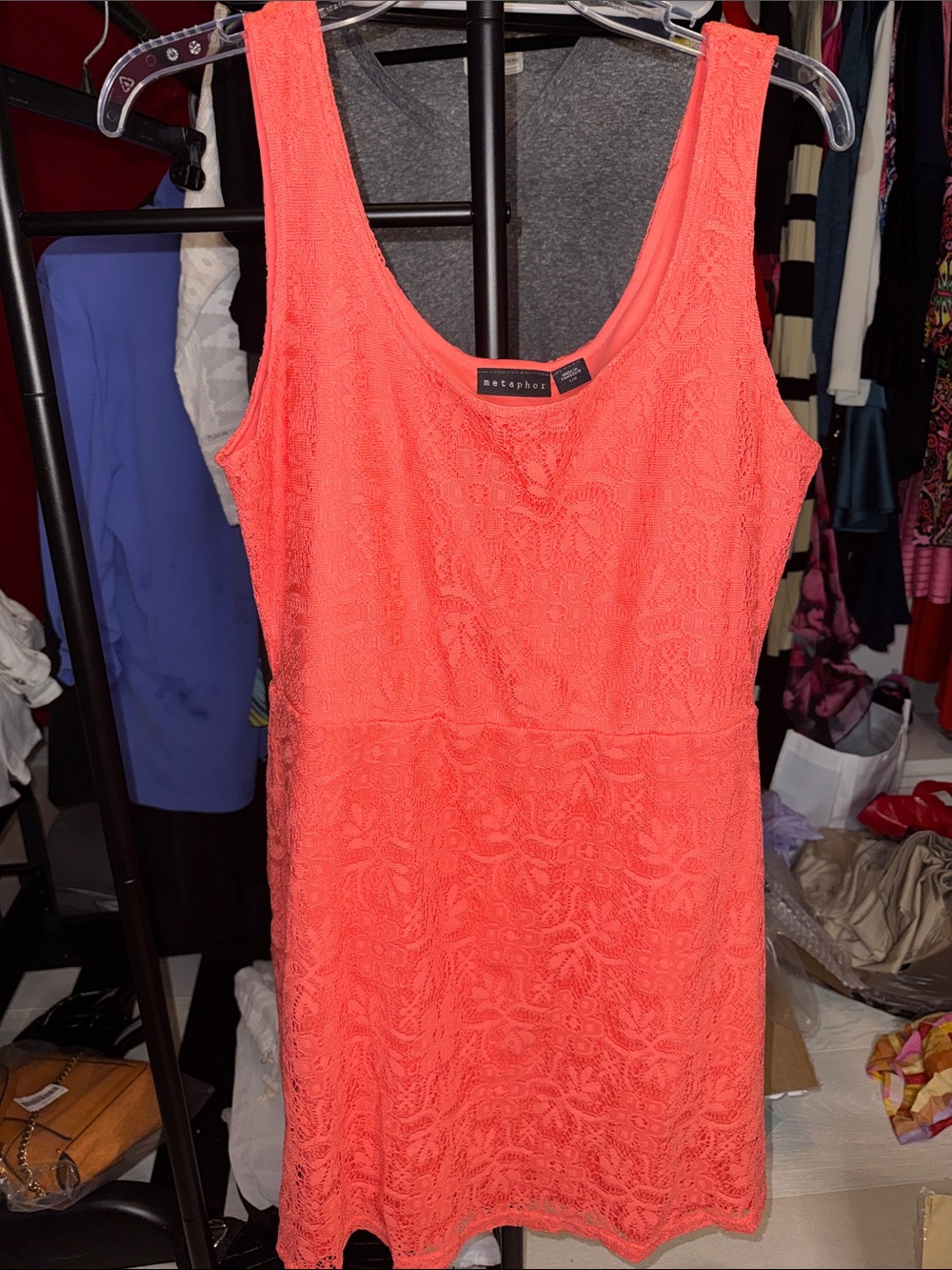 Metaphor Coral Lace Tank Dress